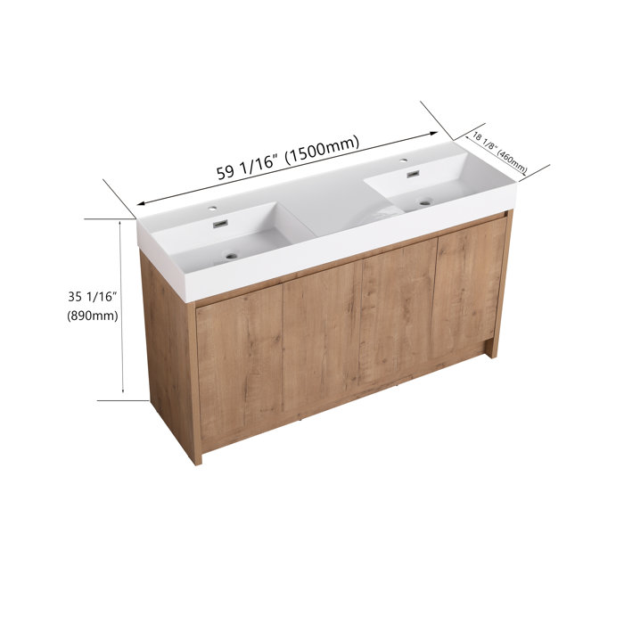 Latitude Run® Chiswick 59" Double Bathroom Vanity Set Wayfair